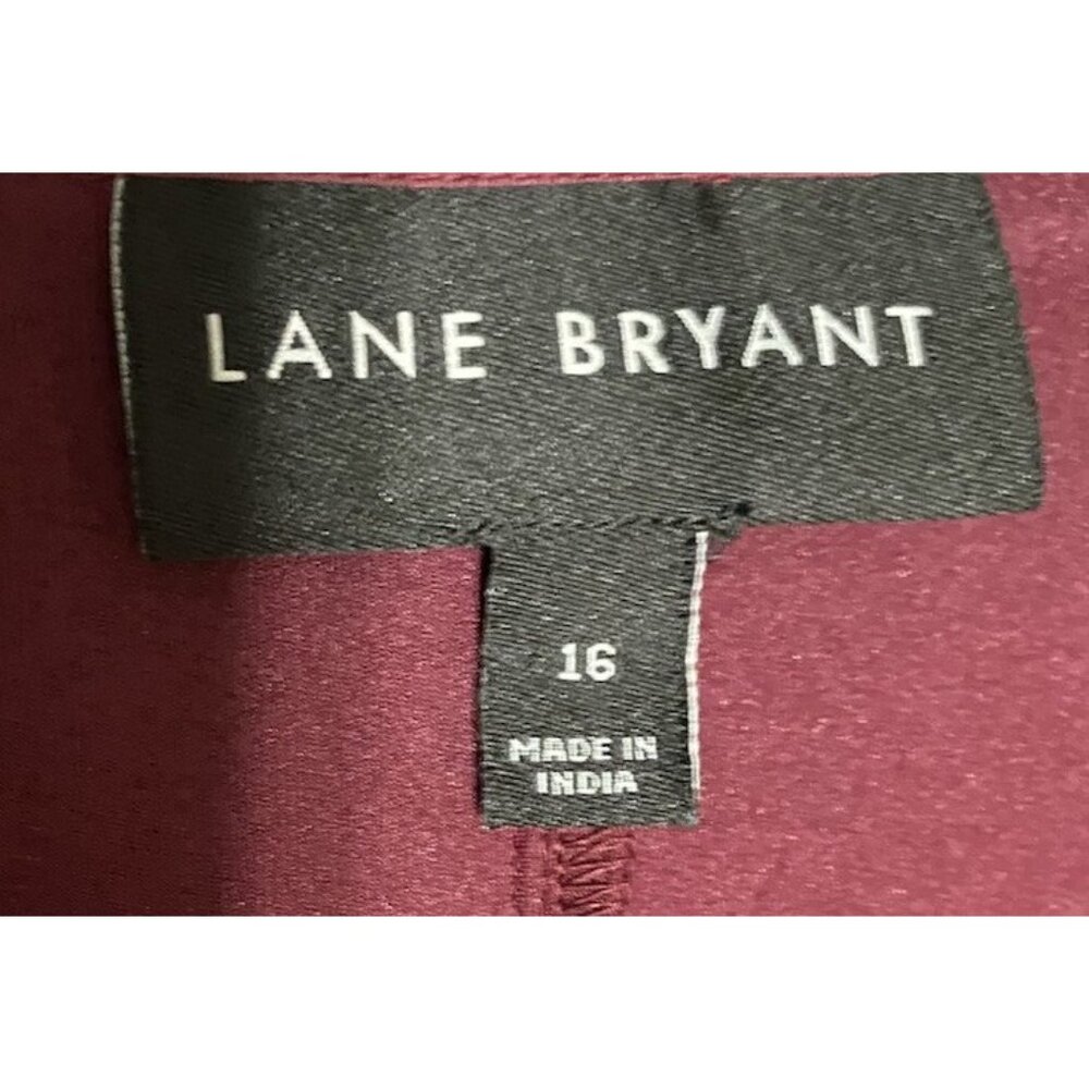Lane Bryant Short Sleeve Embroidered Eyelet Burgundy Babydoll Top Plus Size 16 - Picture 12 of 12